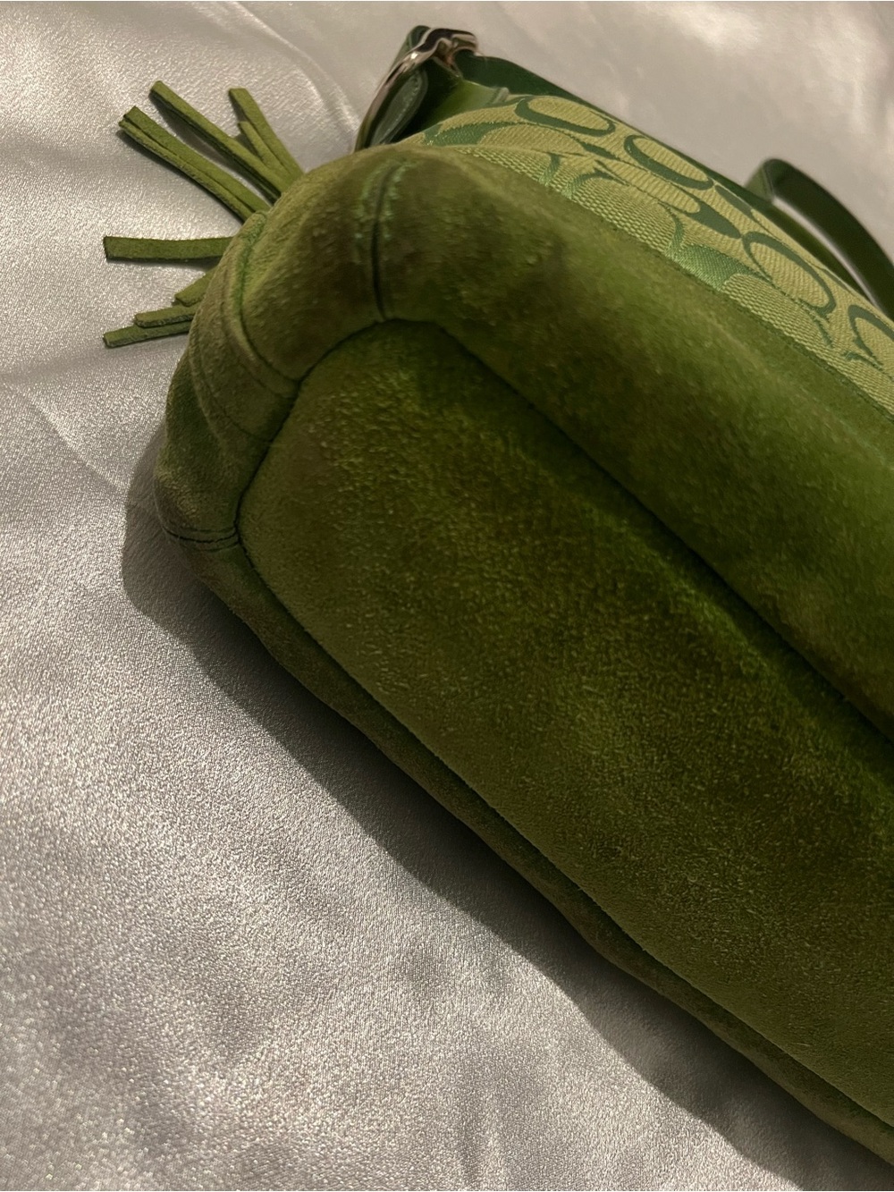 Coach Green Signature Jacquard Shoulder Bag - Picture 2 of 8